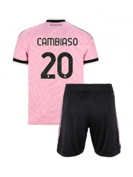 Otroški Nogometna dresi replika Juventus Andrea Cambiaso #20 Gostujoči 2026-27 Kratek rokav (+ hlače)